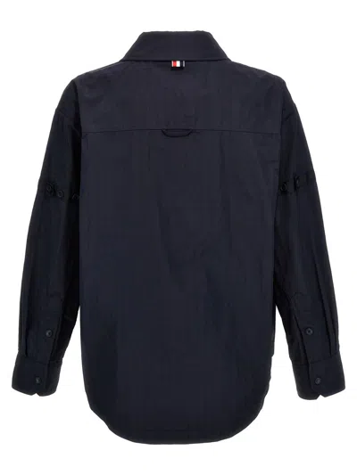 Thom Browne Button-up Overshirt Checkered Pattern In Black