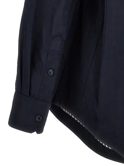 Thom Browne Button-up Overshirt Checkered Pattern In Black