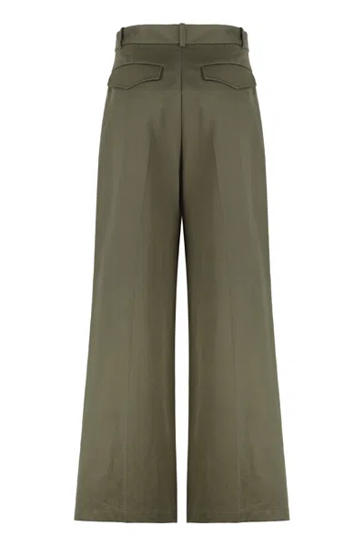 Nili Lotan Virgin Wool Trousers In Green