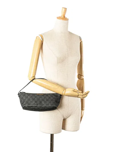 Pre-owned Gucci 2000-2015 Gg Denim Boat Shoulder Bag