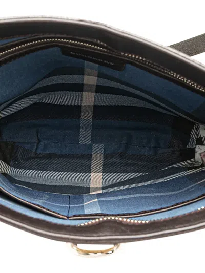 Pre-owned Burberry 2000-2017 Leather Trimmed Raffia Crossbody Bag