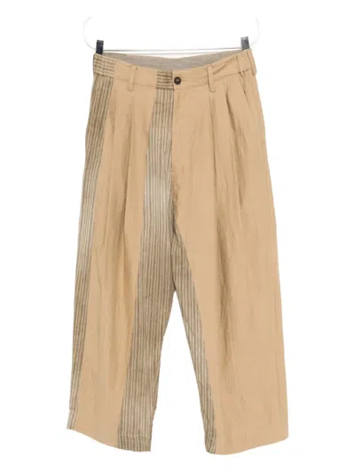 Ziggy Chen Collaged Wide-leg Trousers In Neutral