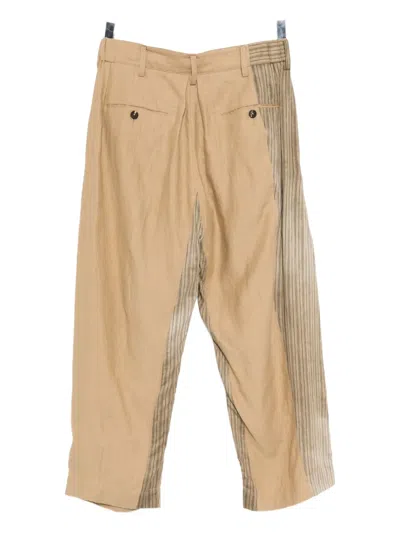 Ziggy Chen Collaged Wide-leg Trousers In Neutral