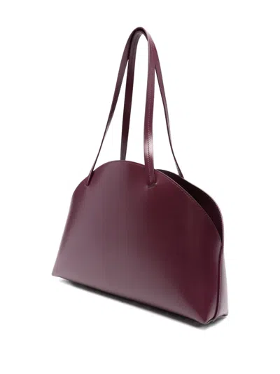 Jil Sander Medium Curved Shoulder Bag In Purple