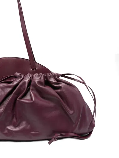 Jil Sander Medium Curved Shoulder Bag In Purple