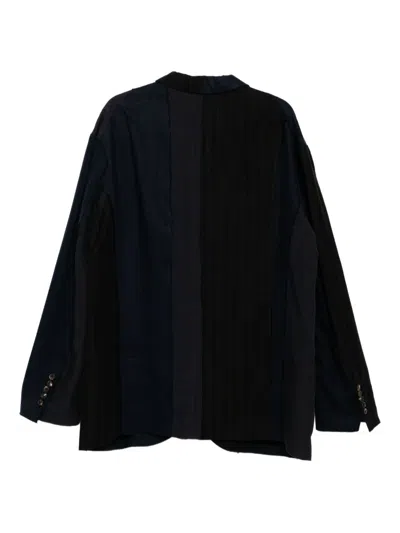 Ziggy Chen Patchwork Blazer In Black