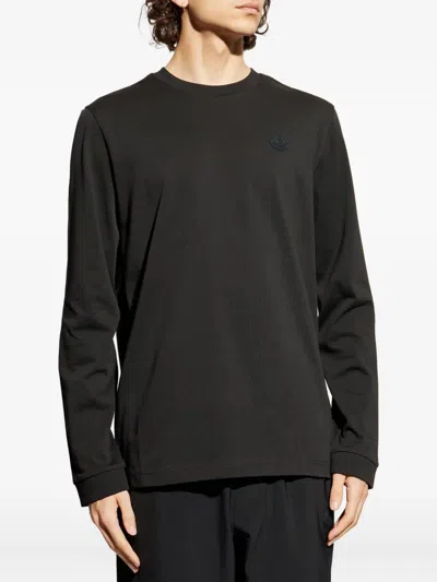 Moncler Logo-patch Long-sleeve T-shirt In Black