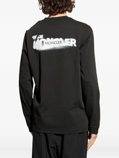 Moncler Logo-patch Long-sleeve T-shirt In Black