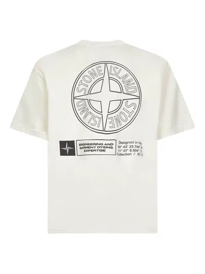 Stone Island Cotton Crew Neck T-shirt With Graphic Print In White