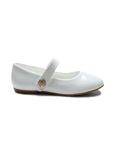 Tulleen Patent-finish Ballerina Shoes In White