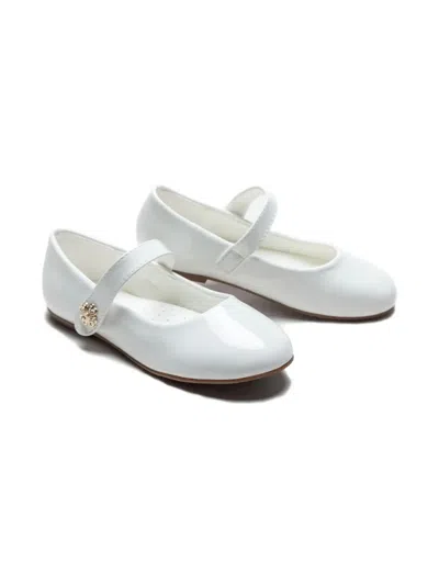 Tulleen Patent-finish Ballerina Shoes In White