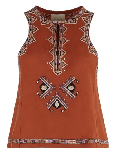 Isabel Marant Zahara Beaded-embellishment Silk Top