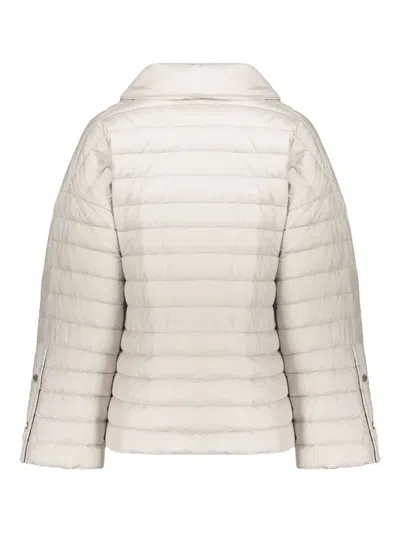 Moorer Quilted-pattern Puffer Jacket In White