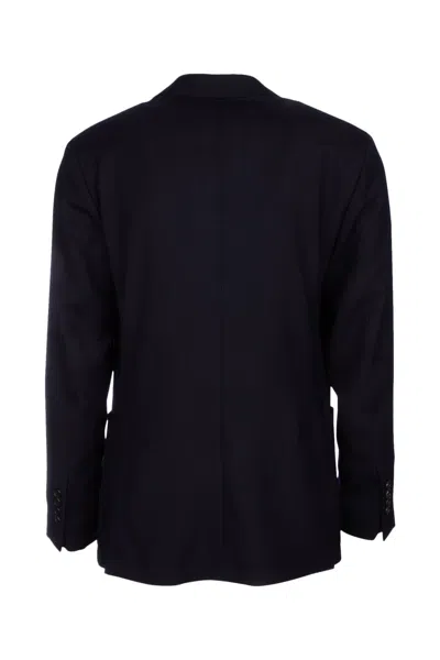 Paul Smith Structured Notch Lapel Jacket In Blue