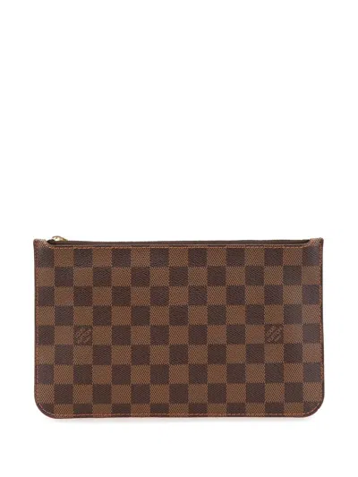 Pre-owned Louis Vuitton 2016 Damier Ebene Neverfull Mm Pouch