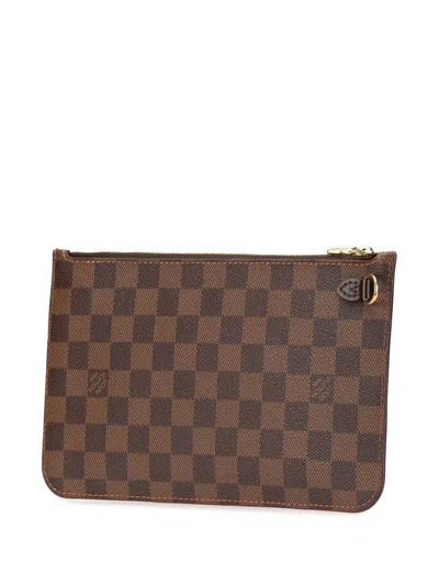 Pre-owned Louis Vuitton 2016 Damier Ebene Neverfull Mm Pouch