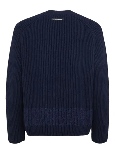 Dsquared2 Ribbed Jumper In Blue
