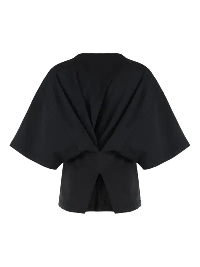 Darkpark Doyle Cropped Draped Short Sleeve Tee