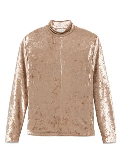 Forte Forte Women Velvet Turtle-neck Sweater In Neutral