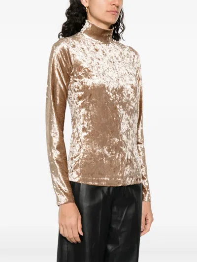 Forte Forte Women Velvet Turtle-neck Sweater In Neutral