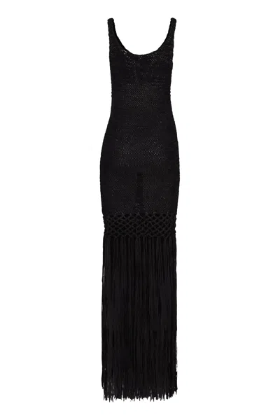 Philosophy Di Lorenzo Serafini Openwork-knit Dress In Black