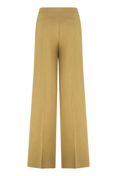 Pinko Trousers Linen High-rise Waist