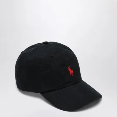Polo Ralph Lauren Black Baseball Cap With Logo Embroidery In Cotton Man