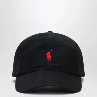 Polo Ralph Lauren Black Baseball Cap With Logo Embroidery In Cotton Man