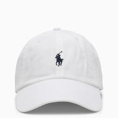 Polo Ralph Lauren White Baseball Cap With Horsebit Embroidery In Cotton Man