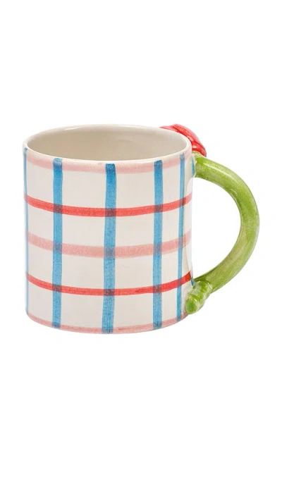 Damson Madder Hand Painted Tulip Handle Mug In Neutral