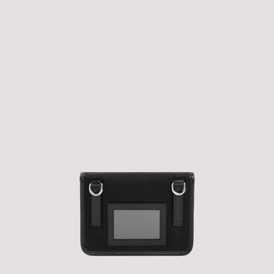 Prada Black Re-nylon And Saffiano Phone Holder In Black