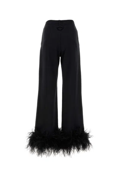 Prada Jogginghose Aus Baumwollfleece Mit Federbesatz In Black