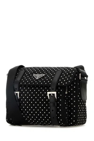 Prada Borsa A Tracolla In Re-nylon Nero Donna
