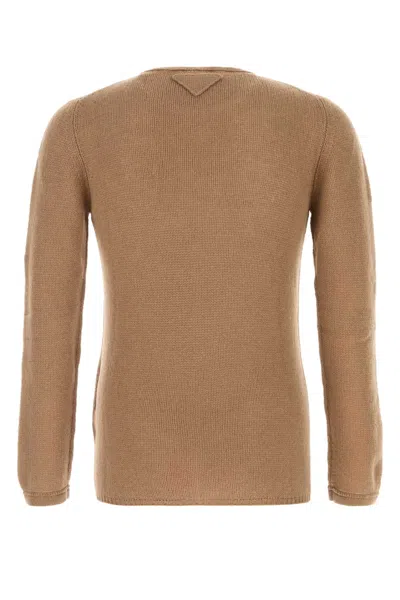 Prada Maglione In Cashmere Cammello  Uomo