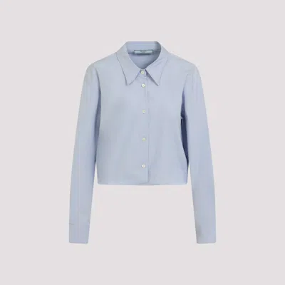 Prada Camicia In Popeline Azzurro  Donna In Blue