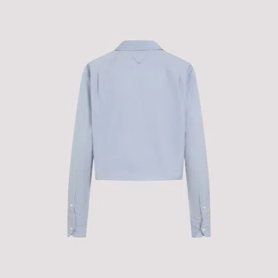 Prada Camicia In Popeline Azzurro  Donna In Blue