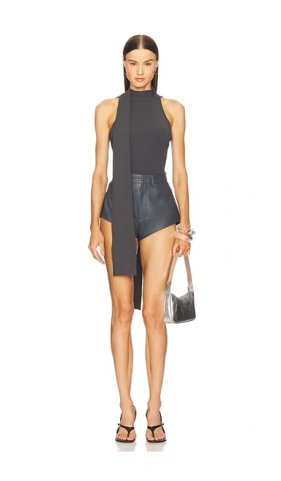 Lapointe Matte Viscose Hater Neck Top In Blue