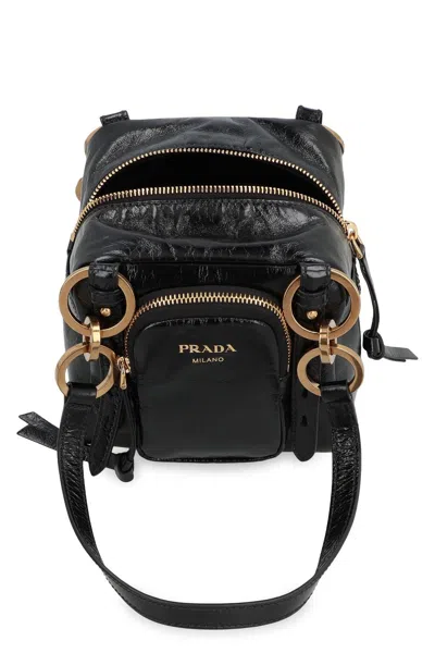Prada Dangle Leather Boston Bag