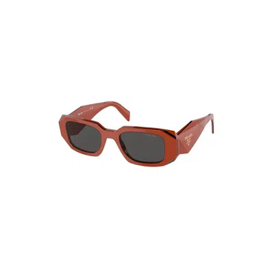 Prada Womens Orange Pr 17ws Rectangular-frame Acetate Sunglasses