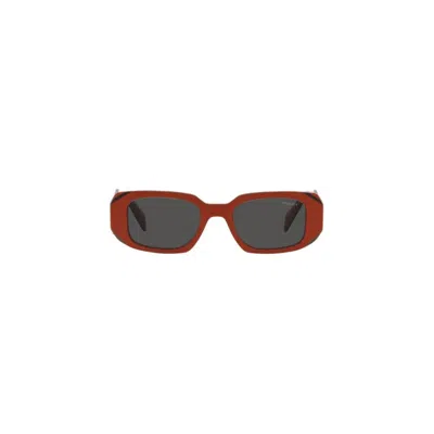 Prada Womens Orange Pr 17ws Rectangular-frame Acetate Sunglasses
