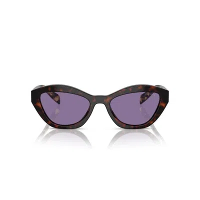 Prada Womens Brown Pr A02s Butterfly-frame Acetate Sunglasses In Multi