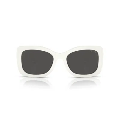 Prada Logo-lettering Square Sunglasses In White