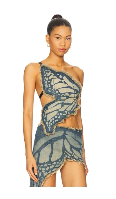 1xblue Butterfly Top In Blue