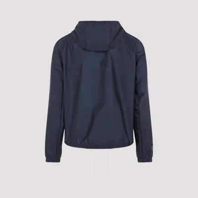 Prada Waterproof Hooded Jacket In Blue