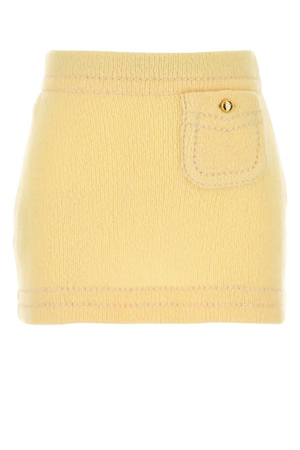 ミニスカート PRADA Women Mini Skirts 21480SOOO1ISX F0061 YELLOW Prada Suede Miniskirt | Yellow | FARFETCH