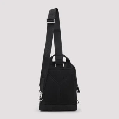 Prada Logo Re-nylon And Saffiano Leather Backpack In Black