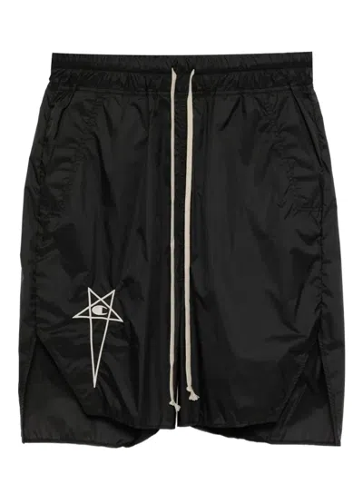 Rick Owens X Champion Bermuda Shorts With Drawstring Trousers Black
