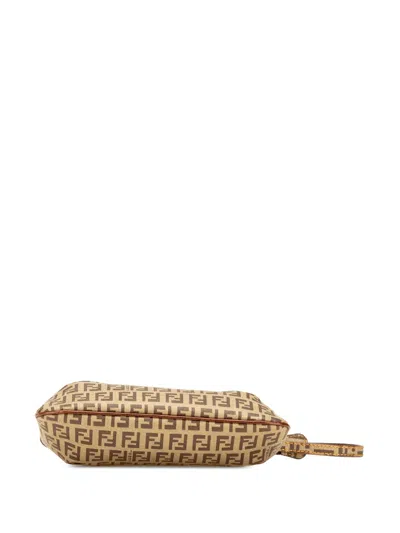 Pre-owned Fendi 2000-2010 Zucchino Coated Canvas Pochette Shoulder Bag
