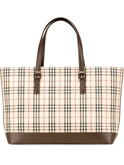 Pre-owned Burberry 2000-2017 House Check Canvas Tote Bag
