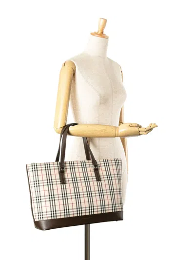 Pre-owned Burberry 2000-2017 House Check Canvas Tote Bag